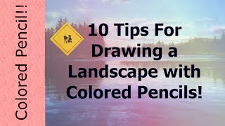 Landscape Drawing in Colored Pencil [upl. by Suilmann]