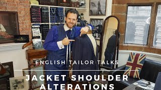 English Tailor Explains Jacket Shoulder Alterations In Detail JacketAlterations Tailoring [upl. by Letnuahs]