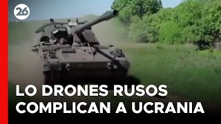 La artillería ucraniana está inmovilizada por los drones rusos  26Global [upl. by Atsira]