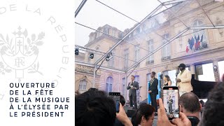 Ouverture de la Fête de la musique à lÉlysée par le Président Emmanuel Macron [upl. by Ahsiei]