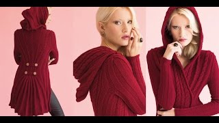 16 Hooded Waistcoat Vogue Knitting Holiday 2014 [upl. by Ewen93]