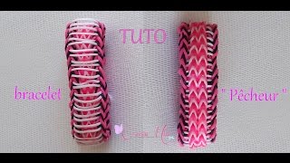 tuto  bracelet pêcheur en élastique rainbow loom [upl. by Darb291]