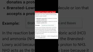 Bronsted Lowry Acids and Baseschemistry science [upl. by Witcher]