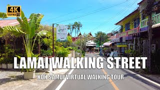 Koh Samui Lamai walking street  4K Walking tour  Streets of Thailand 2021 [upl. by Cochrane]