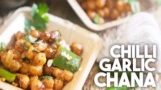 Chilli Garlic Chana  Hakka Style Crispy Appetizer  Kravings [upl. by Purse126]