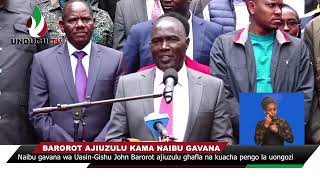 Naibu gavana wa UasinGishu John Barorot ajiuzulu ghafla na kuacha pengo la uongozi [upl. by Ahserb]