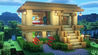 Minecraft  How to Build a House with Birch and Oak  Simple Survival House [upl. by Eugeniusz]