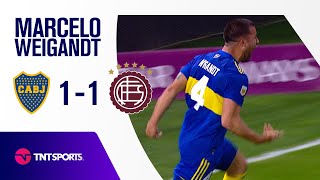 ¡GOL DE BOCA Marcelo Weigandt  Boca Juniors vs Lanús 11  Fecha 15Torneo de la Liga 2021 [upl. by Idelia384]