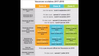 vacances scolaires 2017  2018 [upl. by Faubert]