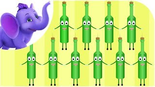 Ten Green Bottles  Nursery Rhyme with Karaoke [upl. by Harlow]