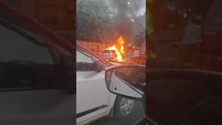 Guindy Kathipara bridge car Fire Accident [upl. by Adnoved]