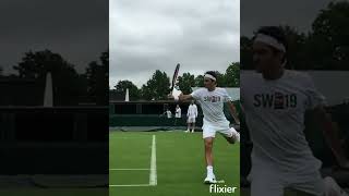 Roger Federer return backhand in Slow Motion [upl. by Gladdie]