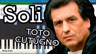 Toto Cutugno  Soli Piano Tutorial  Sheets  MIDI Synthesia [upl. by Tani]