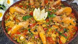 LA PAELLA DE MARISCO Spagnola 😍🥘 Ricetta originale Incredibilmente deliziosa 😋 [upl. by Sasnett]