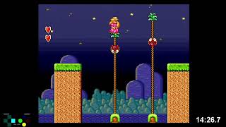 Super Mario Bros 2 AllStars All Levels Princess Only Speedrun  2255 [upl. by Aikahs938]