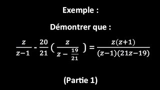 réduction au même dénominateur dune fraction en z  a simplification [upl. by Anissa]