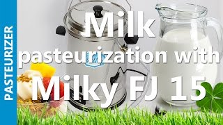 Milk pasteurization with Milky FJ 15  mini pasteurizer [upl. by Holmun546]