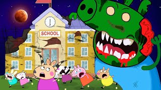 Peppa Pig Turns Into A Giant ZOMBIES At School🧟‍♀️ Peppa Pig Sad Story  Peppa Pig Funny Animation [upl. by Enogitna]