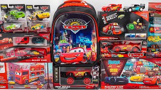 Disney Pixar Cars Toy Collection Unboxing Review Lightning McQueen Backpack Mack Truck Alloy Car [upl. by Ynttirb]