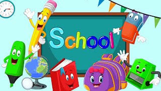 School supplies  learn children  Nursery Rhymes  color Song  Video for toddlers🌈 [upl. by Ahsille]