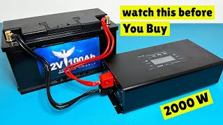 12v inverter 2000w test with maximum continuous discharging current 100ah battery [upl. by Meeka]