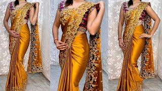 Vichitra SilkBorder Saree kaise PahneVichitra Silk Saree Draping TrickBeginners Draping Tutorial [upl. by Hepza]