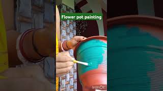 Flower pot painting 🎨shortspaintingflowerpotpainting [upl. by Haon]