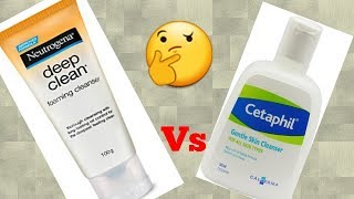 Cetaphil gentle Cleanser vs Neutrogena Deep Clean foaming Cleanser review in hindicleanser for oliy [upl. by Macdermot]