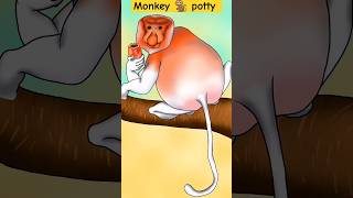 Monkey potty  monkey  funnyanimation shorts 2danimation [upl. by Nettie]