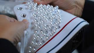 PunchOn Crystals  Pearls on Converse Shoe [upl. by Tully362]