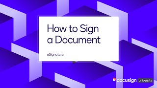 Docusign eSignature How to Sign a Document [upl. by Norvin]