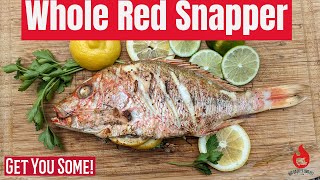 How To Grill Whole Red Snapper  Grilled Red Snapper [upl. by Ryun864]