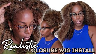 LOW COST Realistic Wig Install Easy HOW TO Achieve Full Frontal Look with CLOSURE Wig Tutorial [upl. by Nnylorac869]