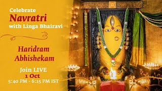 Navratri Pooja 2022 LIVE at Linga Bhairavi  Haridram Abhishekam  Manastars [upl. by Niloc]