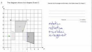 GCSE Maths revision Exam paper practice transformations  rotations [upl. by Elah]