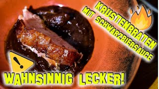 🍻Extra LECKER 🍖 KRUSTENBRATEN mit Schwarzbiersoße aus dem Dutch Oven 🥘 [upl. by Aliakim828]