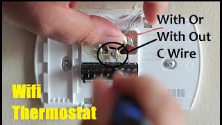 How To Install A Wifi Thermostat With Out And With C Wire [upl. by Ahsercal168]