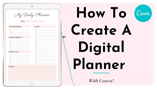 How to Easily Create a Digital Planner  Canva Tutorial  Fillable PDF [upl. by Ahtoelc]