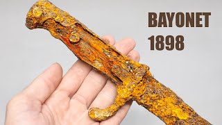 Very Rusty WWI German Bayonet Restoration Knife Restoration [upl. by Shaylynn]