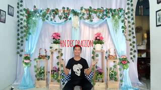 DIY Dekorasi backdrop acara dirumah Tunangan Akad Nikah Aqiqah  HeryNoya  Part 2 [upl. by Halimak]