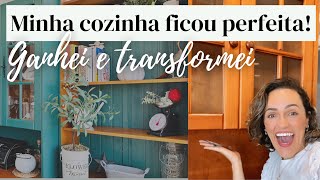 Ganhei armários e transformei a cozinha Como decorar gastando pouco Cozinha maravilhosa [upl. by Corron]