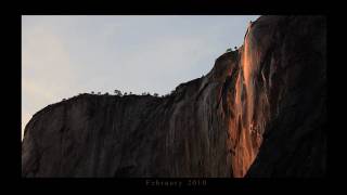 Horsetail Fall Yosemite turned Golden at Sunset [upl. by Sinclare]