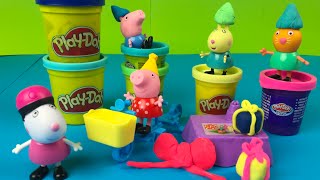 PEPPA PIG FELIZ CUMPLEANOS  SUZY GEORGE Y SU PADRE JUGETES  PLAY DOH [upl. by Natsirk]