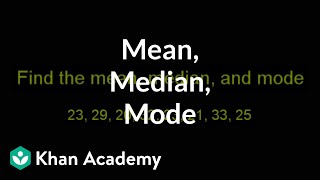 Finding mean median and mode  Descriptive statistics  Probability and Statistics  Khan Academy [upl. by Helali]