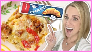 EASY Crescent Roll Breakfast Casserole Perfect For Brunch [upl. by Flory]