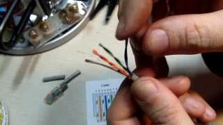 124 How to install an RJ45 connector on a CAT5 Ethernet network Patch Cable  DIY Repair [upl. by Tedra]