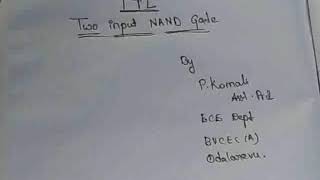 Two input TTL NAND gate [upl. by Nawuj422]