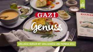 GAZİ „Bio Grillkäse Burger gefüllt mit Grillgemüse und Paprika Aioli” I 2020 [upl. by Garretson52]