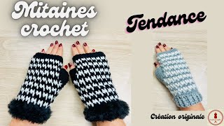 MITAINES CROCHET TENDANCE [upl. by Nodnrb213]