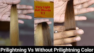 Prilightning And Without Prilightning Color Practical 91 Very Light Ash Blonde  By Salonfact [upl. by Haye741]